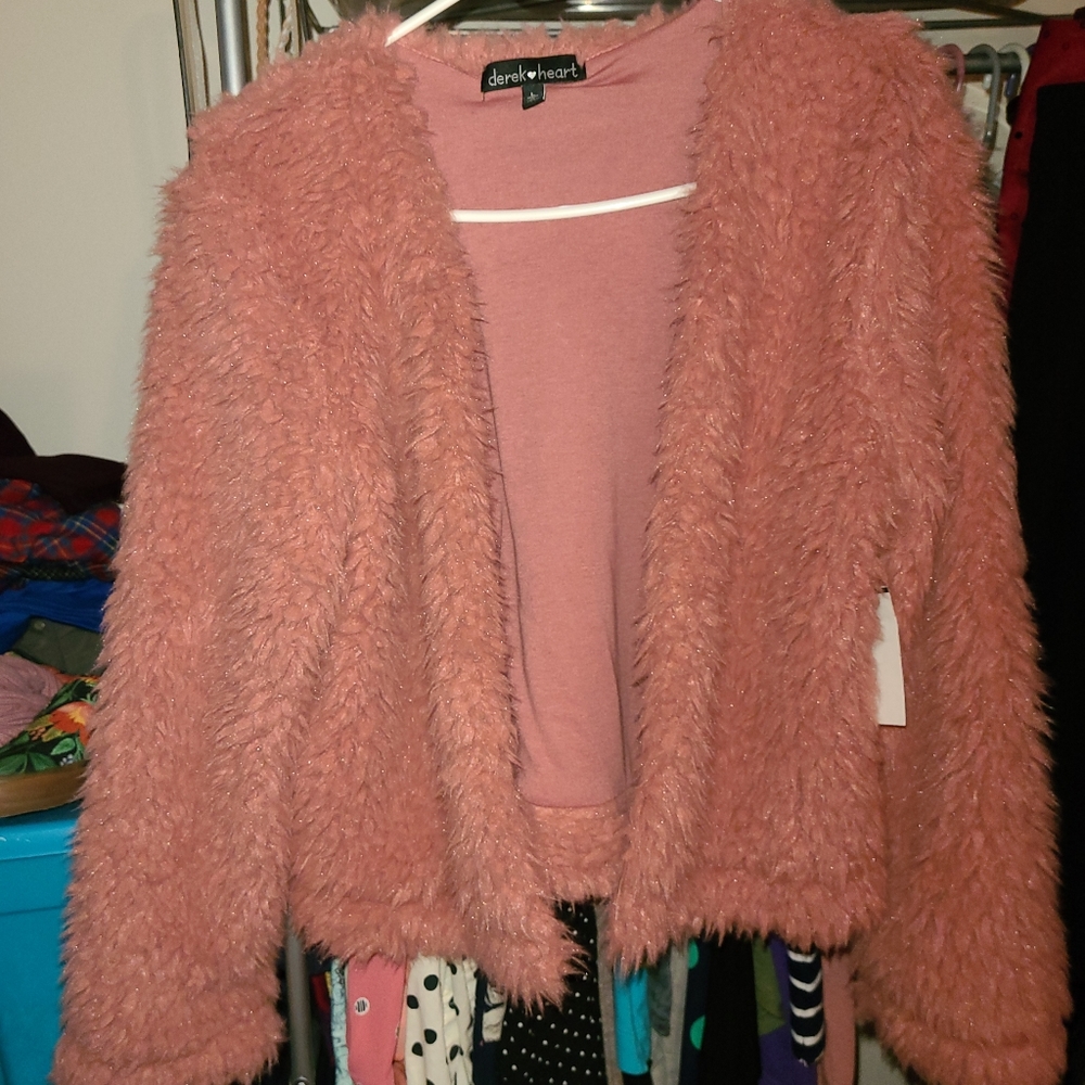 Furry pink jacket
